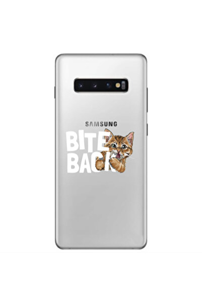 Other Samsung S10 Plus bitte back cat Transparent Silicone TPU Θήκη