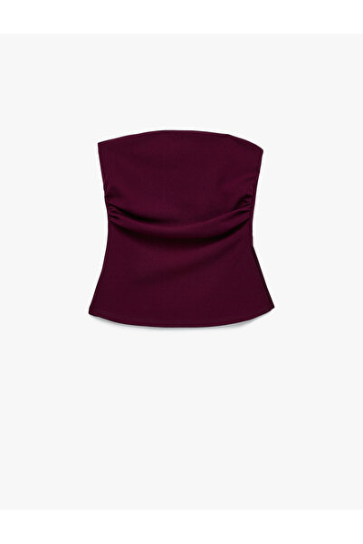 Koton Slim Fit Drape Detaylı Straplez Top