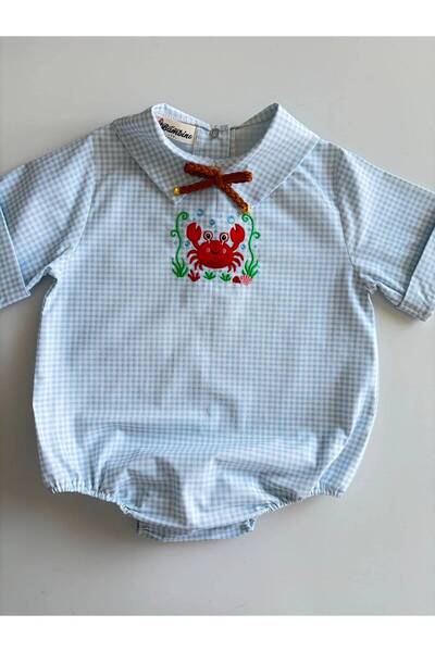 il mio bambino El Yapımı %100 pamuklu Deniz Konseptine Uygun Yengeçli Erkek B...