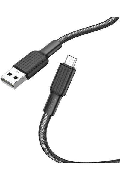 hoco. Hoco Jaeger X69 1μ Πλεκτό Καλώδιο USB 2.0 σε micro USB (HOC-X69m-BW)