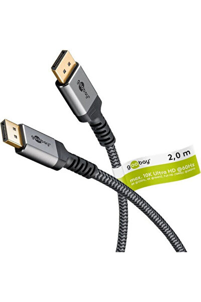 goobay Καλώδιο DisplayPort αρσενικό - DisplayPort αρσενικό 2μ Γκρι (75685)