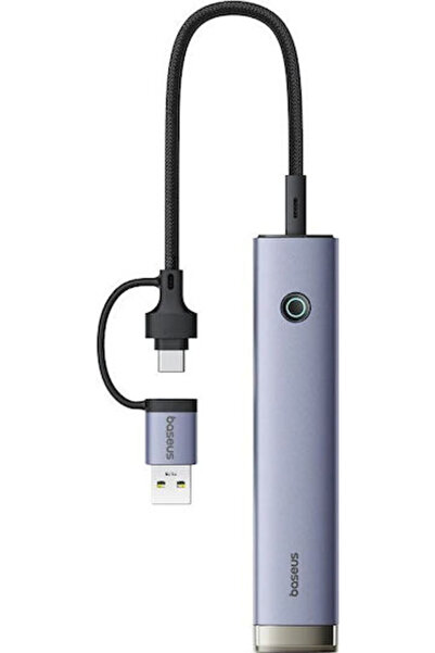 Baseus Διανομέας 4-σε-1 με 4 θύρες και σύνδεση USB-C / USB-A Κωδικός Γκρι: B0...