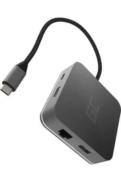 Green Cell AK61 USB-C Σταθμός Σύνδεσης με HDMI 4K Ethernet Μαύρο