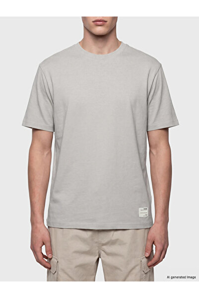 LC Waikiki Beige Regular Fit 100% Cotton Men's T-Shirt