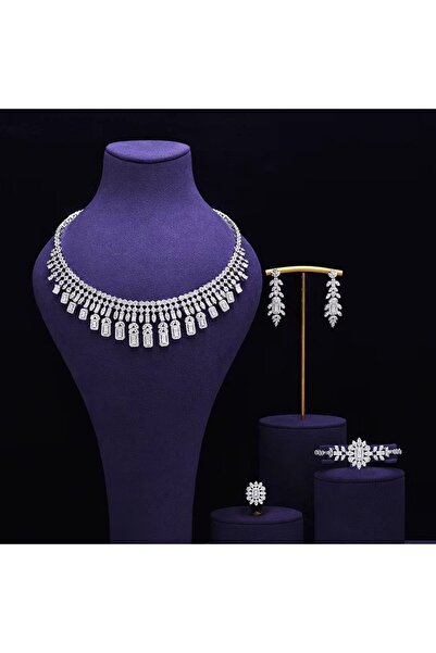 jewelrystore طقم اكسسوارات زركون دقه الالماس فاخر