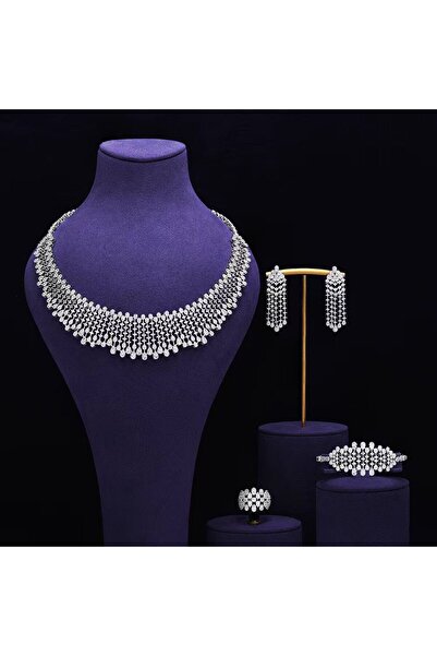 jewelrystore Diamond Precision Zircon Accessories Set Luxurious