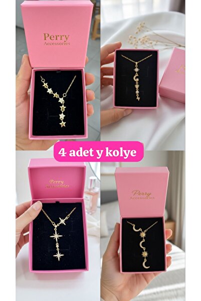 perry accessories 3Pcs Tarnish Resistant Stainless Steel Gold Y Necklace Set ...