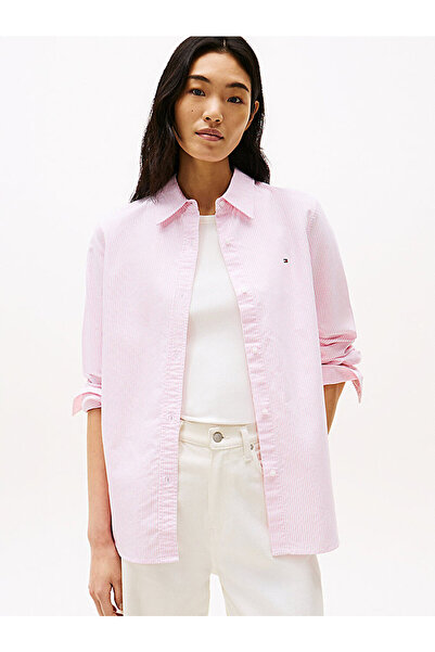 Tommy Hilfiger kadın oxford relaxed gömlek