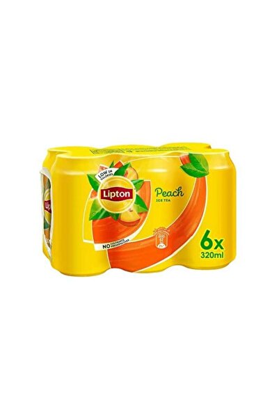 Lipton شاي مثلج بنكهة الخوخ خالٍ من السكر في علبة 320 مل