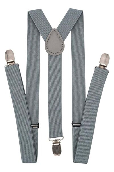 Generic Adjustable Elastic Y Back Style Suspenders for Men and Women (Grey)