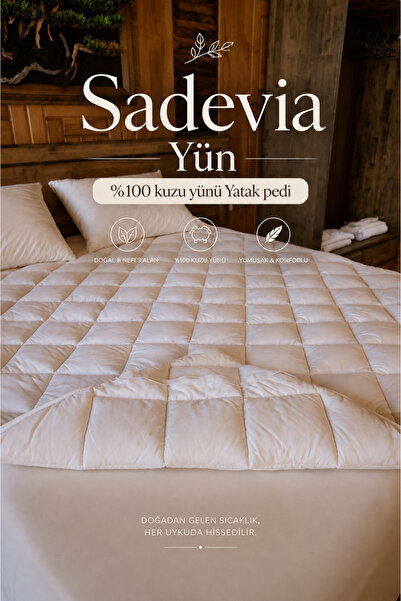 sadevia yün %100 Kuzu Yünü Yatak Pedi