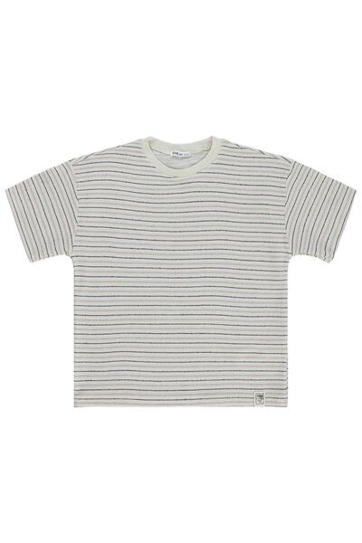 Civil Boys Jacquard prugasta majica za uzrast 10-13 godina - smeđa