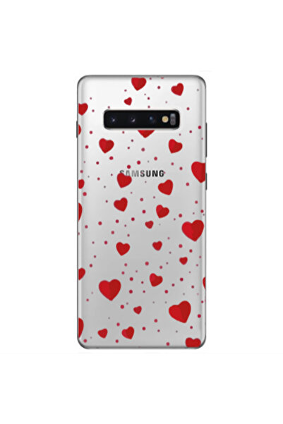 Other Samsung S10 Plus Dot hearts Transparent Silicone TPU Θήκη