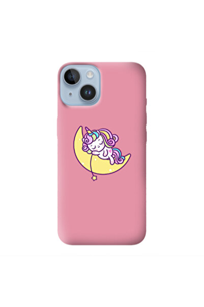 Other Apple iPhone 14 Plus Sleeping horse Pink Colored Silicone TPU Θήκη
