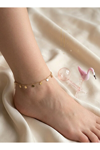 The House Of F&F 316L Paslanmaz Çelik Kararmaz Gold Pullu halhal
