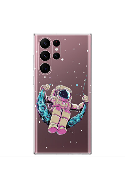 Other Samsung S22 Ultra Astronaut swinging on the moon Transparent Silicone T...