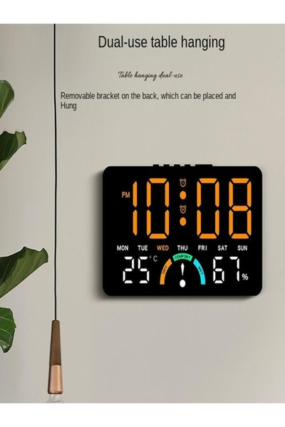 Armasse Dijital Masa Saati LED Ekranlı Sıcaklık ve Nem Göstergeli Alarm Saat