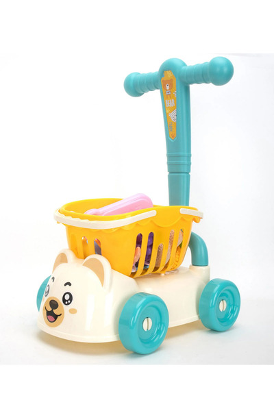 Leno Durable Plastic Little Bear Trolley Toy Set – Shopping Cart For Kids 3+