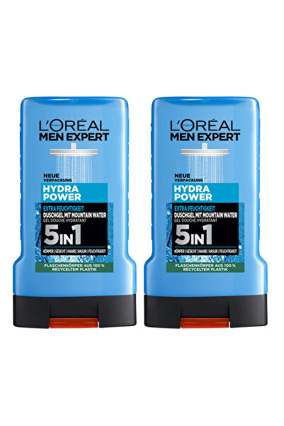 L'Oreal Paris جل استحمام وشامبو، لتنظيف الجسم والشعر والوجه، يوفر انتعاشًا يد...