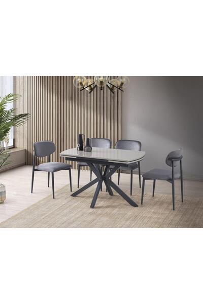 Erz Design Anka Polo Lak Panel Mutfak Masa Sandalye Takımı 80x120