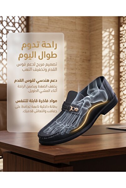 SAUDI STEPS Saudi Popular Men Formal Lace Leather Shoes Anti Wear Rubber Sole...