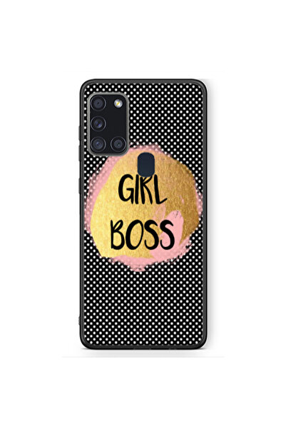 Other Samsung A21S Girl boss make up Black Glossy Θήκη