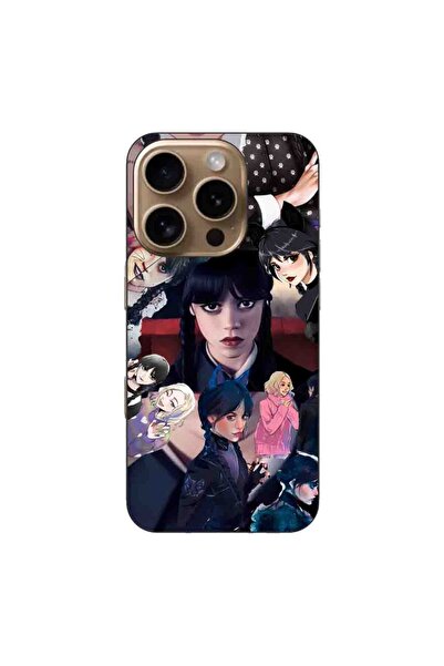 OEM Husa compatibila cu Apple iPhone 16 Pro Silicon Gel Tpu Model Wednesday A...