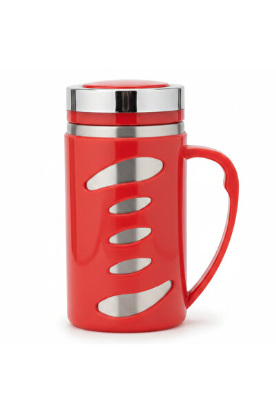AKDC KITCHEN MARK Red Insulated Slender Mug – 300 ml | Stainless Steel & Plas...