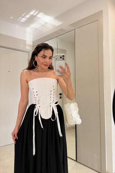 Gizem Ecemiş Medusa Beyaz Korse Büstiyer