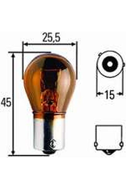 MAGNETI MARELLI Bec semnalizare PY21W-halogen, culoare galben Soclu: BAU15s, ...
