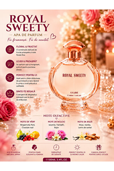 V.V LOVE Royal Sweety Perfume 100 ml, Feminine Aroma with Floral and Fruity N...