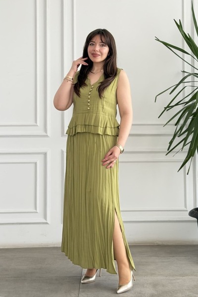 yb yağmur butik Layered Blouse Skirt Set