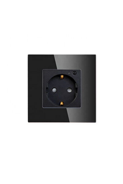 OEM Black Smart WiFi Socket, 16 A, built-in, glass panel, Smart Life/Tuya APP