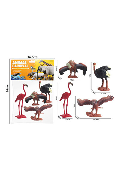 PlayFun Комплект от 4 фигурки Toy Top Bottom, Мигриращи птици, Интерактивен п...