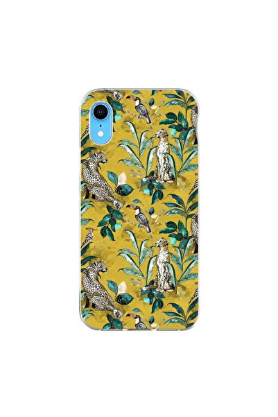 OEM Husa compatibila cu Apple iPhone XR Silicon Gel Tpu Model Yellow Jungle P...
