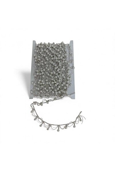 OEM Chain Necklace With Rhinestones Thin Chains Attached With A Pearl Each
