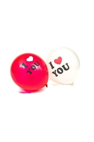OEM I LOVE YOU Balloons (Top Bottom Set of 3) White