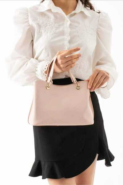 ÖZÜM ÇANTA Women's Long Strap Hand Shoulder Crossbody Bag Powder