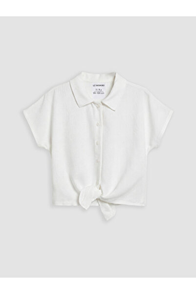 LC Waikiki Rmz Gi̇yi̇m Farkiyla Tie-Detail Poplin Girls' Shirt