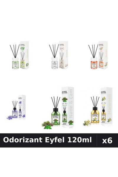 Eyfel Set 6 Odorizante Camera Betisoare - 6 Arome Asortate, 120ml Parfum Intens