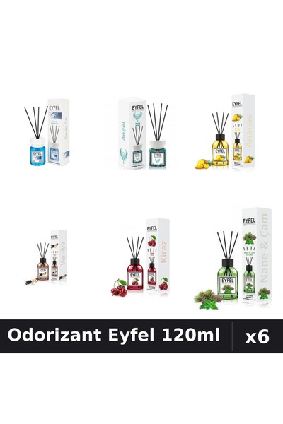 Eyfel Set 6 Odorizante Camera Betisoare - 6 Arome Asortate, 120ml