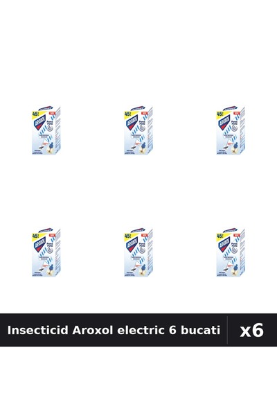 Aroxol Set 6 Aparat Electric & Rezerve Insecticid - Anti Gandaci, Tantari, Muste