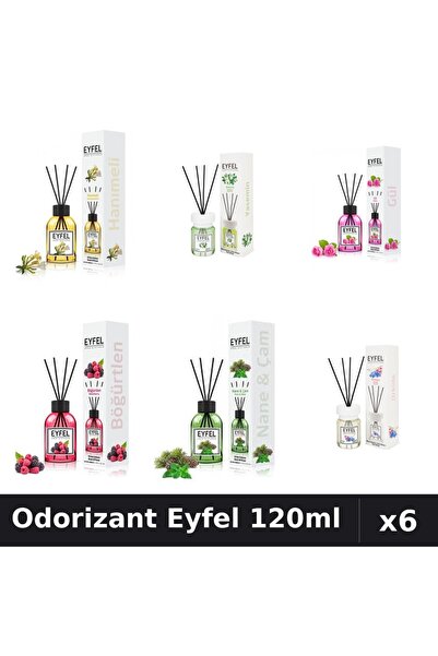 Eyfel Set 6 Odorizante Camera Betisoare - 6 Arome Asortate, 120ml Parfum Intens