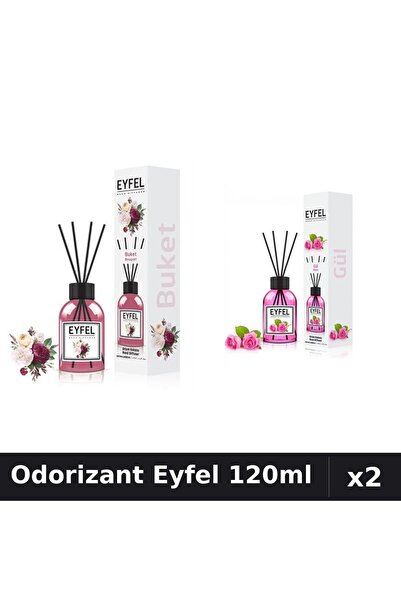 Eyfel Set 2 Odorizante Camera Betisoare 120ml - Bouquet, Trandafir