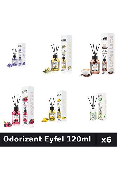 Eyfel Set 6 Odorizante Camera Betisoare - 6 Arome Asortate, 120ml Parfum