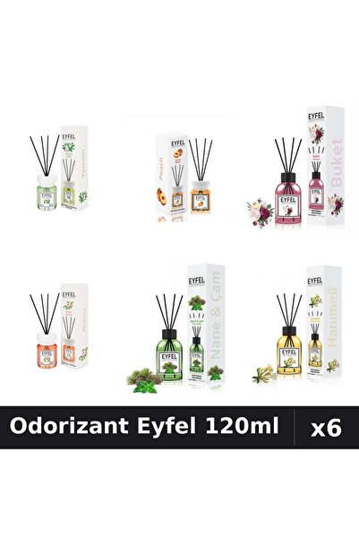 Eyfel Set 6 Odorizante Camera Betisoare - 6 Arome Asortate, 120ml Parfum
