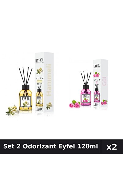 Eyfel Set 2 Odorizante Camera Betisoare, Mana Maicii Domnului, Trandafir, 120 ml
