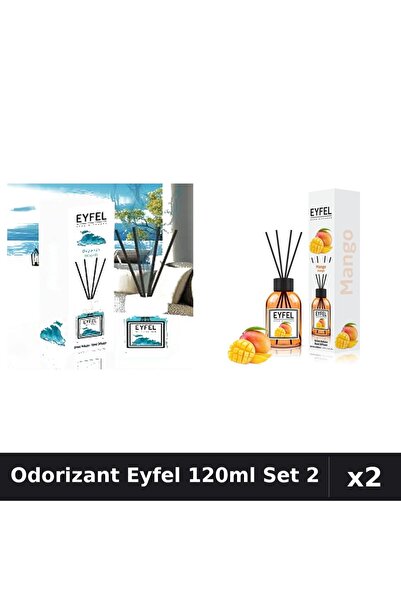 Eyfel Set 2 Odorizant Camera Betisoare 120ml - Ocean, Mango - Parfum Intens
