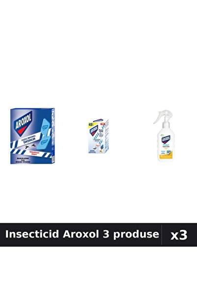 Aroxol Set 3 Insecticid - Pastile, Aparat Electric, Loțiune Repelent 200ml