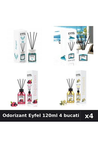 Eyfel Set 4 Odorizant Camera Betisoare 120ml - Angel, Ocean, Fructe, Mana Maicii